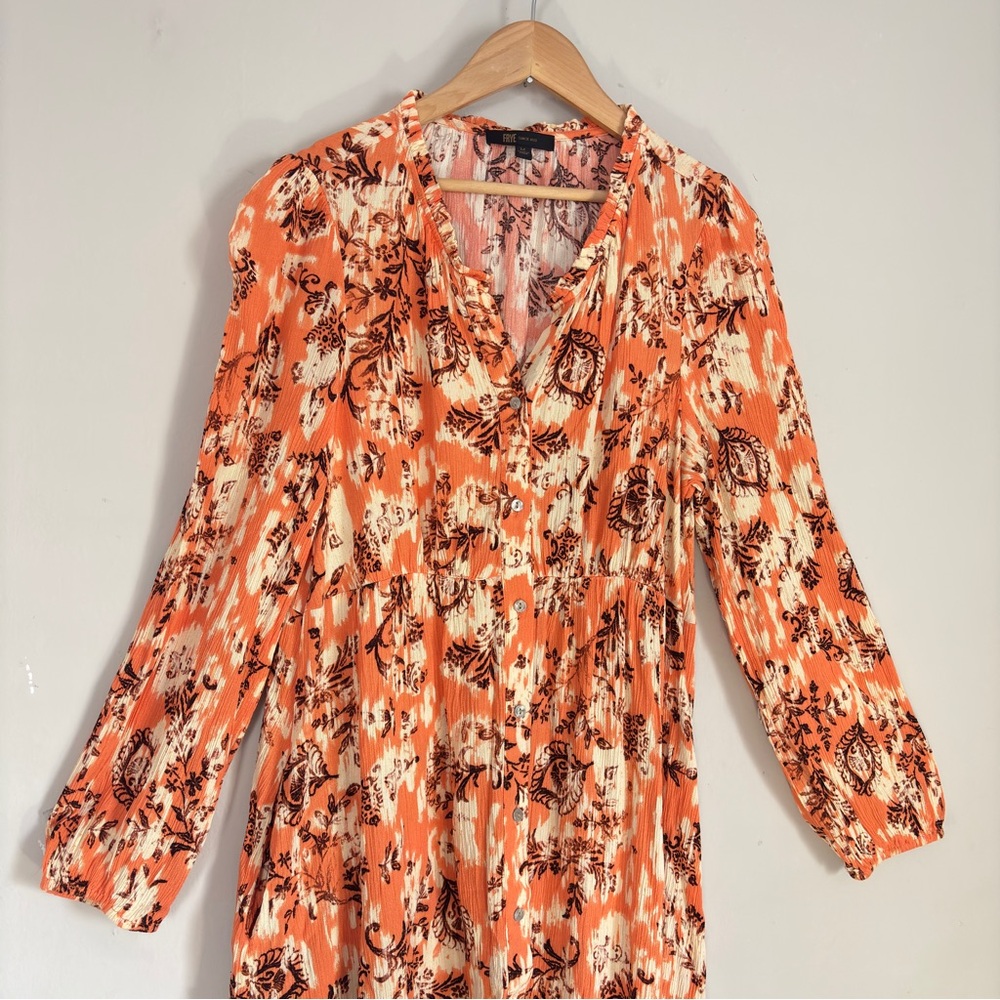 Floral Orange Midi Dress - Picture 3 of 16